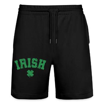 Cadeau de la Saint-Patrick Trèfle Hommes, Femmes, Enfants - Short de jogging bio TRAINER Stanley/Stella unisexe - noir - Devant - Nik (191cm) & Marisol (170cm)