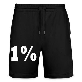 1 - Stanley/Stella Trainer Unisex Organic Jogging Shorts - black - Front - Nik (191cm) & Marisol (170cm)