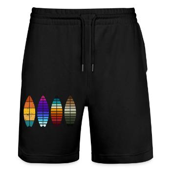Surf surfer cadeau Vintage - Short de jogging bio TRAINER Stanley/Stella unisexe - noir - Devant - Nik (191cm) & Marisol (170cm)