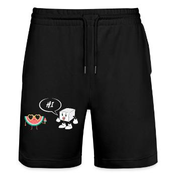 Watermelon Sugar Hi - Stanley/Stella Unisex Bio Joggingshorts Trainer  - Schwarz - Vorne - Nik (191cm) & Marisol (170cm)