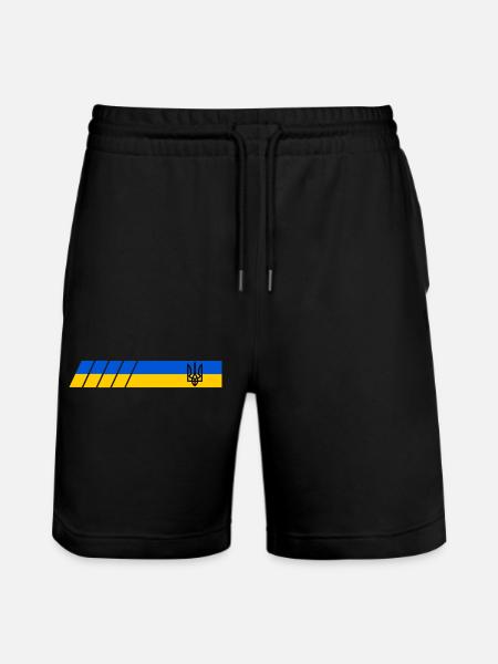 UKRAINE Sportlich - Stanley/Stella Unisex Bio Joggingshorts Trainer  - Schwarz