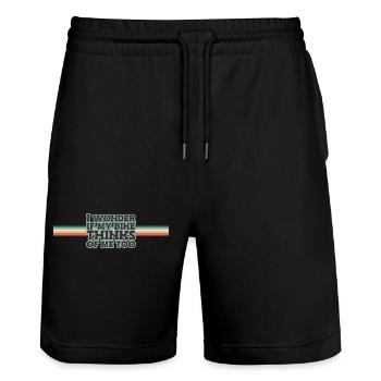 I wonder if my bike thinks of me too - Stanley/Stella Trainer Unisex Organic Jogging Shorts - black - Front - Nik (191cm) & Marisol (170cm)