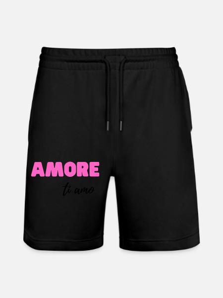 Amore, Ti Amo – Romantic Italian Love Quote - Stanley/Stella Trainer Unisex Organic Jogging Shorts - black