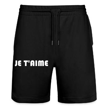 ALLES GUTE ZUM GEBURTSTAG MAMA. MAMA. MUTTERTAG - Stanley/Stella Unisex Bio Joggingshorts Trainer  - Schwarz - Vorne - Nik (191cm) & Marisol (170cm)