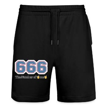 Sayings - Stanley/Stella Trainer Unisex Organic Jogging Shorts - black - Front - Nik (191cm) & Marisol (170cm)