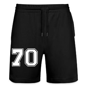 70 - Stanley/Stella Unisex Bio Joggingshorts Trainer  - Schwarz - Vorne - Nik (191cm) & Marisol (170cm)