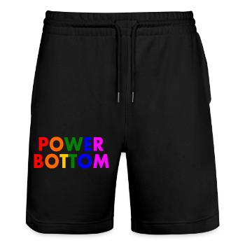Power bottom - Stanley/Stella Trainer Unisex Organic Jogging Shorts - black - Front - Nik (191cm) & Marisol (170cm)