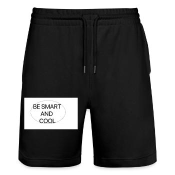 smart and cool - Stanley/Stella Unisex Bio Joggingshorts Trainer  - Schwarz - Vorne - Nik (191cm) & Marisol (170cm)