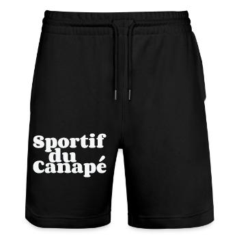 Sportif du canapé - Short de jogging bio TRAINER Stanley/Stella unisexe - noir - Devant - Nik (191cm) & Marisol (170cm)