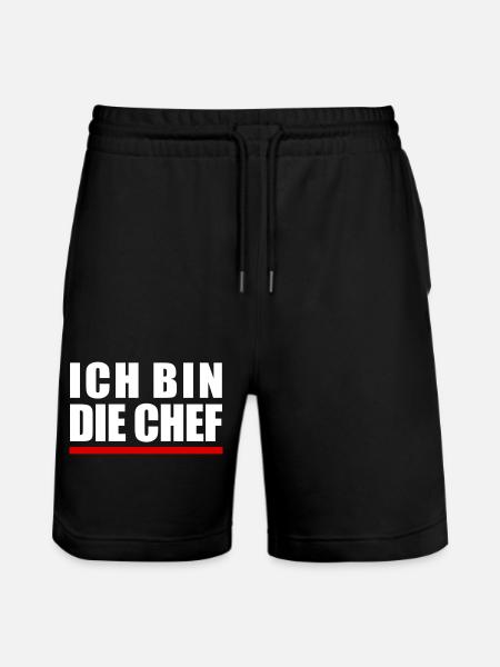 Ich bin "die" Chef - Stanley/Stella Unisex Bio Joggingshorts Trainer  - Schwarz