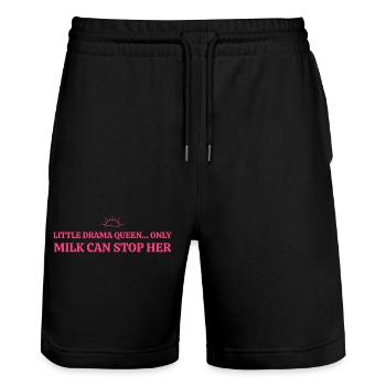 Dictons de bébé - Short de jogging bio TRAINER Stanley/Stella unisexe - noir - Devant - Nik (191cm) & Marisol (170cm)