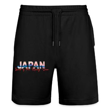 Samouraï Style - Short de jogging bio TRAINER Stanley/Stella unisexe - noir - Devant - Nik (191cm) & Marisol (170cm)