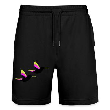 Hummingbird Birds - Stanley/Stella Trainer Unisex Organic Jogging Shorts - black - Front - Nik (191cm) & Marisol (170cm)