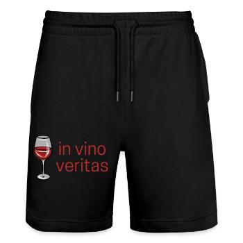 The truth lies in wine - Stanley/Stella Trainer Unisex Organic Jogging Shorts - black - Front - Nik (191cm) & Marisol (170cm)