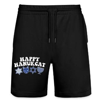 Joyeux Hanoukka Hanukcat costume juif Menorah - Short de jogging bio TRAINER Stanley/Stella unisexe - noir - Devant - Nik (191cm) & Marisol (170cm)