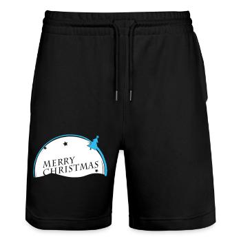 Merry Christmas VECTORGRAPHIC - Stanley/Stella Unisex Bio Joggingshorts Trainer  - Schwarz - Vorne - Nik (191cm) & Marisol (170cm)