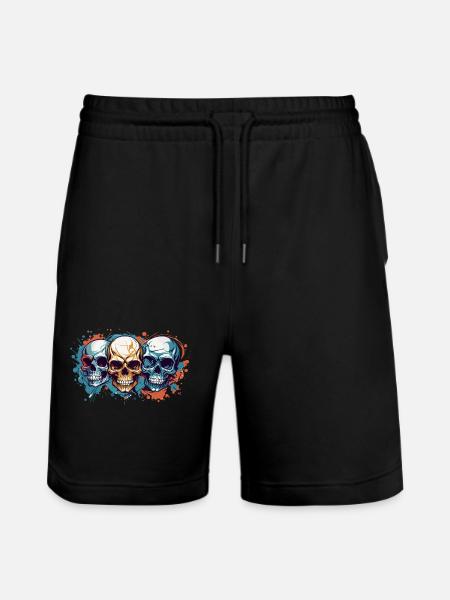 Cool Colourful Vector Skulls - Stanley/Stella Trainer Unisex Organic Jogging Shorts - black