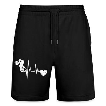 Moto Motocross Motard Motard Fan de Moto - Short de jogging bio TRAINER Stanley/Stella unisexe - noir - Devant - Nik (191cm) & Marisol (170cm)
