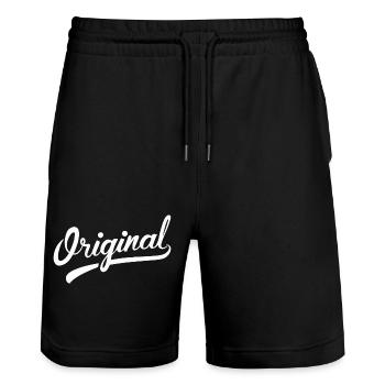 Original - Short de jogging bio TRAINER Stanley/Stella unisexe - noir - Devant - Nik (191cm) & Marisol (170cm)