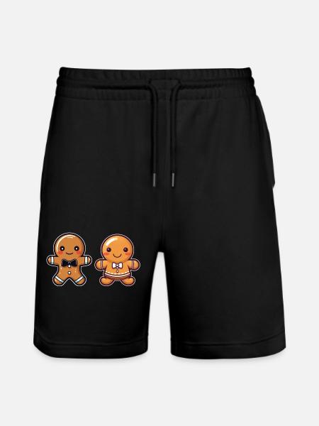 Lebkuchenfrau und Lebkuchenmann - Stanley/Stella Unisex Bio Joggingshorts Trainer  - Schwarz