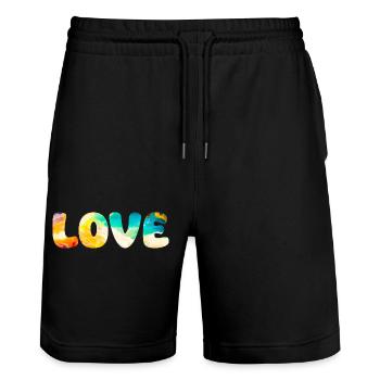 AMOUR - Short de jogging bio TRAINER Stanley/Stella unisexe - noir - Devant - Nik (191cm) & Marisol (170cm)