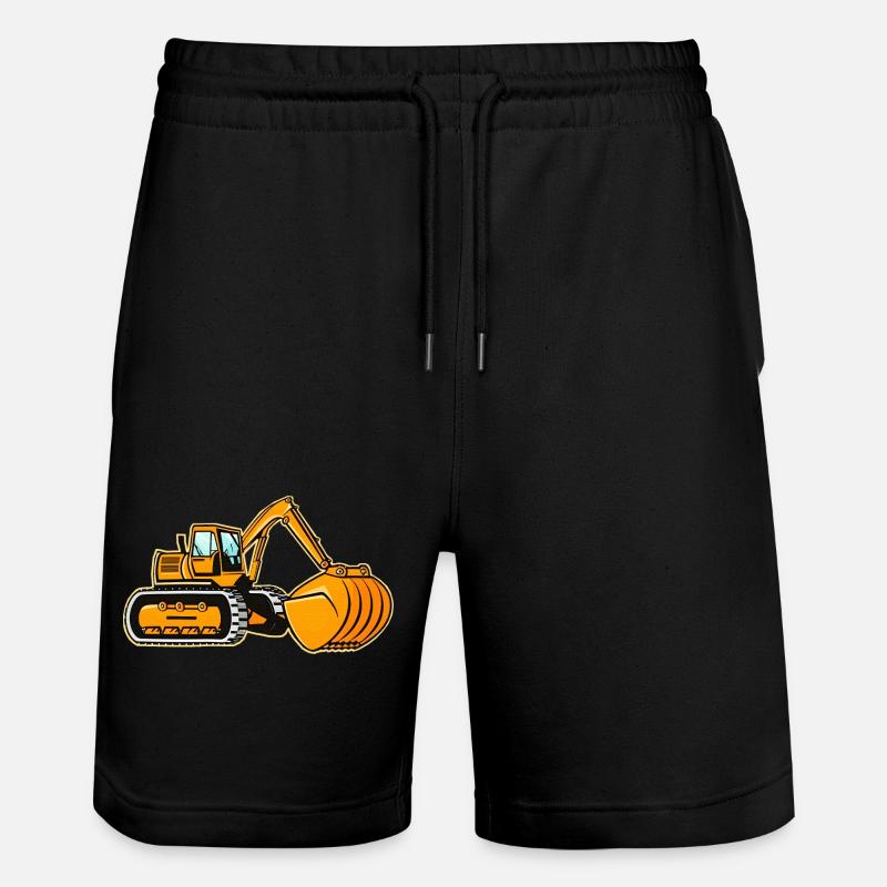 Großer Raupenbagger - Stanley/Stella Unisex Bio Joggingshorts Trainer  - Schwarz