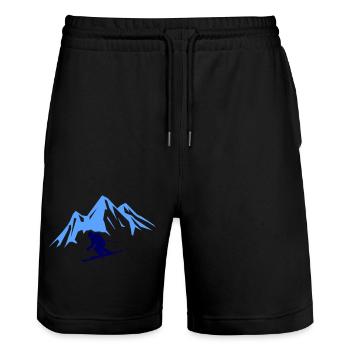 ski berge - Stanley/Stella Unisex Bio Joggingshorts Trainer  - Schwarz - Vorne - Nik (191cm) & Marisol (170cm)
