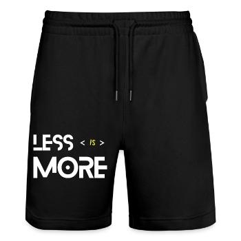 Less Is More White - Short de jogging bio TRAINER Stanley/Stella unisexe - noir - Devant - Nik (191cm) & Marisol (170cm)
