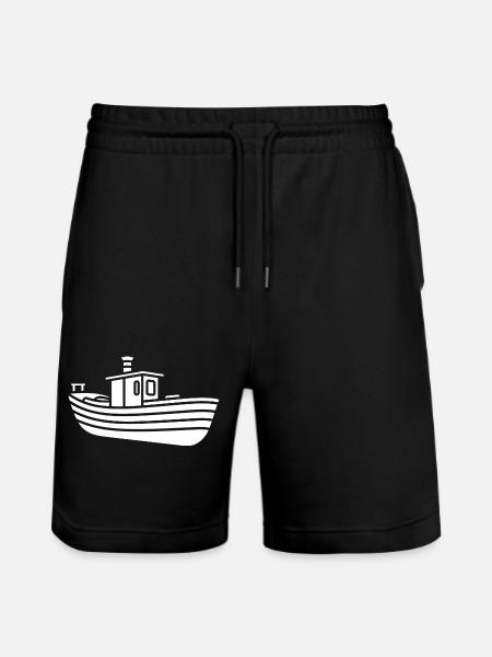 Bateau humour péniche - Short de jogging bio TRAINER Stanley/Stella unisexe - noir