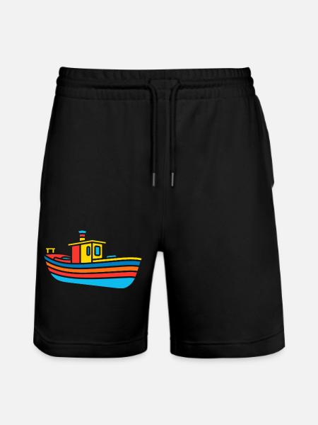 Bateau humour péniche - Short de jogging bio TRAINER Stanley/Stella unisexe - noir