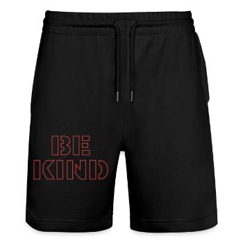 Be kind - Stanley/Stella Unisex Bio Joggingshorts Trainer  - Schwarz - Vorne - Nik (191cm) & Marisol (170cm)