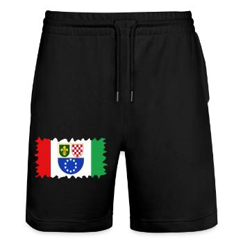 Bosnia in herzegovina europe sarajavo flag mostar - Stanley/Stella Trainer Unisex Organic Jogging Shorts - black - Front - Nik (191cm) & Marisol (170cm)