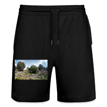 Burgruine des mittelalterlichen Palio Pyli Kos - Stanley/Stella Unisex Bio Joggingshorts Trainer  - Schwarz - Vorne - Nik (191cm) & Marisol (170cm)