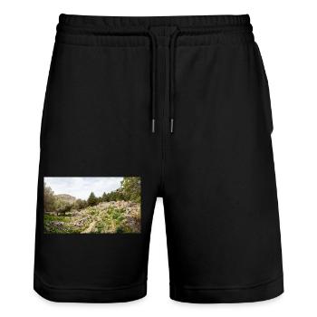 Burgruine des mittelalterlichen Palio Pyli Kos - Stanley/Stella Unisex Bio Joggingshorts Trainer  - Schwarz - Vorne - Nik (191cm) & Marisol (170cm)