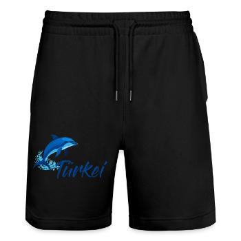 Vacances Dolphin Turquie - Short de jogging bio TRAINER Stanley/Stella unisexe - noir - Devant - Nik (191cm) & Marisol (170cm)
