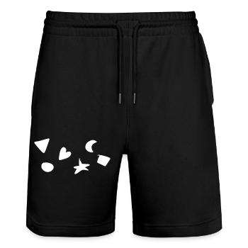 Symboles Formes Forme Symbole du coeur - Short de jogging bio TRAINER Stanley/Stella unisexe - noir - Devant - Nik (191cm) & Marisol (170cm)