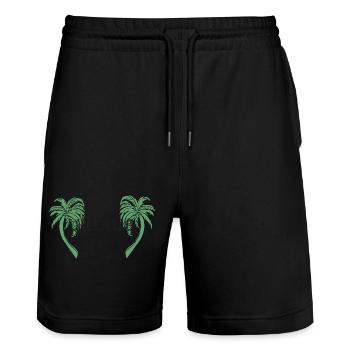 I need a vacation - Stanley/Stella Trainer Unisex Organic Jogging Shorts - black - Front - Nik (191cm) & Marisol (170cm)