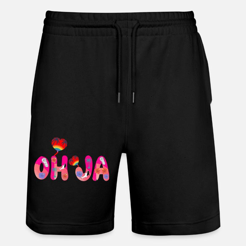 oh ja text adrettes rosa - Short de jogging bio TRAINER Stanley/Stella unisexe - noir