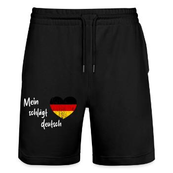 Die Wahl für Deutschland - Stanley/Stella Unisex Bio Joggingshorts Trainer  - Schwarz - Vorne - Nik (191cm) & Marisol (170cm)