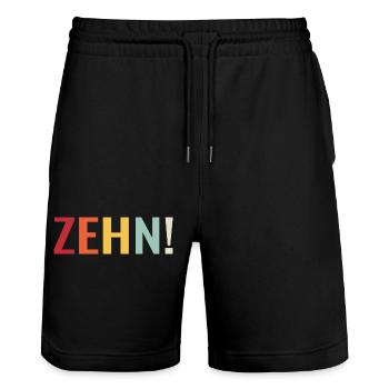 10. Geburtstag Geschenkidee - Stanley/Stella Unisex Bio Joggingshorts Trainer  - Schwarz - Vorne - Nik (191cm) & Marisol (170cm)
