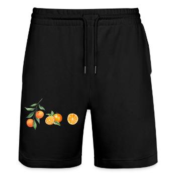 orange orange orange - Short de jogging bio TRAINER Stanley/Stella unisexe - noir - Devant - Nik (191cm) & Marisol (170cm)