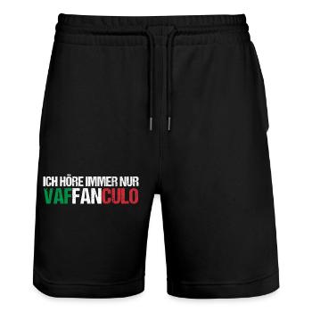 Italien Italiener Vaffanculo - Stanley/Stella Unisex Bio Joggingshorts Trainer  - Schwarz - Vorne - Nik (191cm) & Marisol (170cm)