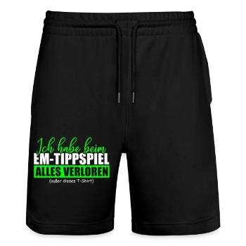 I lost everything in the European Championship prediction game - Stanley/Stella Trainer Unisex Organic Jogging Shorts - black - Front - Nik (191cm) & Marisol (170cm)