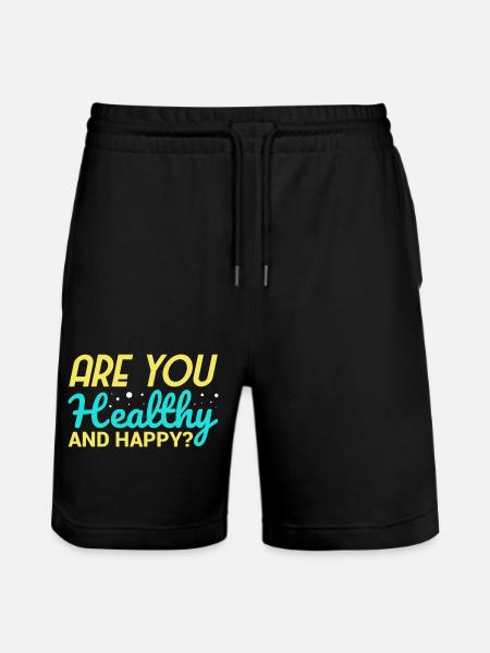Healthy and Happy ? - Stanley/Stella Trainer Unisex Organic Jogging Shorts - black