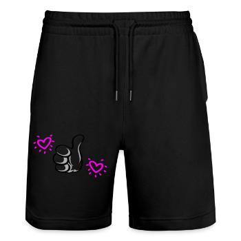 ELUE meilleure maman - Short de jogging bio TRAINER Stanley/Stella unisexe - noir - Devant - Nik (191cm) & Marisol (170cm)