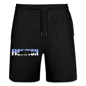 Fisch - Stanley/Stella Unisex Bio Joggingshorts Trainer  - Schwarz - Vorne - Nik (191cm) & Marisol (170cm)