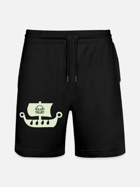 pirate ship - Stanley/Stella Trainer Unisex Organic Jogging Shorts - black