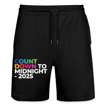 Countdown To Midnight - 2025 - Stanley/Stella Trainer Unisex Organic Jogging Shorts - black - Front - Nik (191cm) & Marisol (170cm)