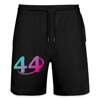 Number 44 multicolor - Stanley/Stella Trainer Unisex Organic Jogging Shorts - black - Front - Nik (191cm) & Marisol (170cm)