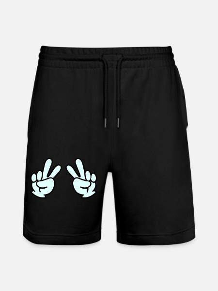 Peace Hand 2 - Stanley/Stella Trainer Unisex Organic Jogging Shorts - black